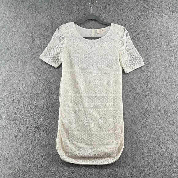 Sezane Pali Embroidered Dress White lace boho intricate short sleeve mini - Picture 4 of 16